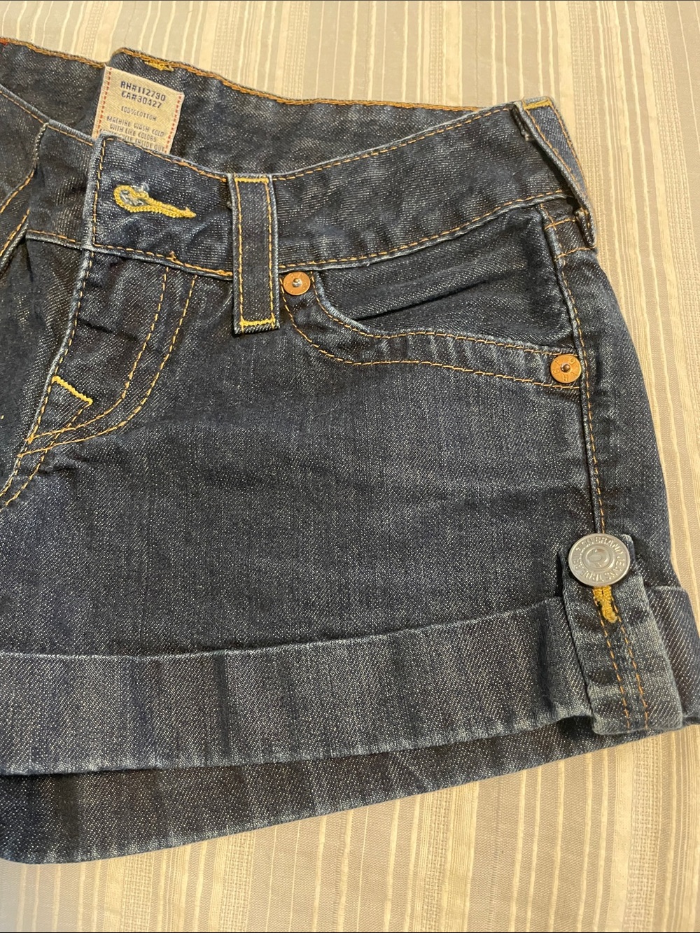 True Religion Dark Indigo Denim Shorts - Picture 8 of 11